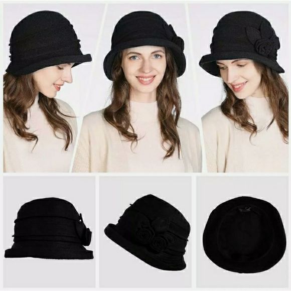 Round Bucket Hat with Flower Accent - NWT - Picture 3 of 13